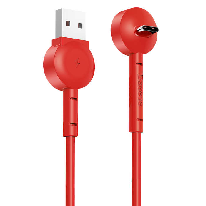 Baseus 1m - 2.1A Maruko Video Stand USB Type-A 2.0 to Type-C Cable - Red