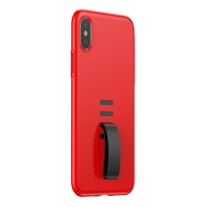 Baseus Little Tail Belt Ring Case for iPhone X & XS - Red & Black