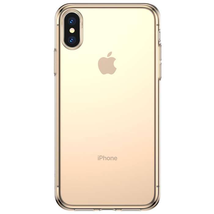Baseus Simple Series Case (No Plug) for iPhone XS Max - Transparent Gold