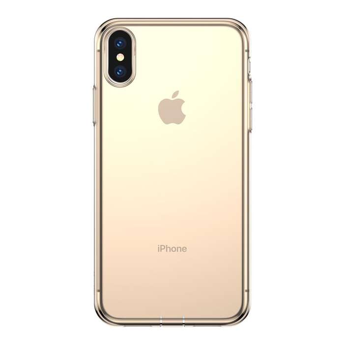 Baseus Simple Series Case (With Plug) for iPhone X & XS - Transparent Gold