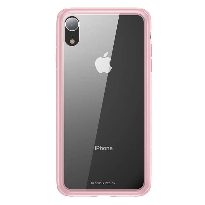 Baseus See-through Glass Case for iPhone X/XS, XR & XS Max - Pink - iPhone XR