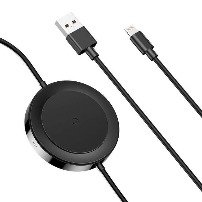 Baseus 1.2m - 5W - 2.4A Wireless Charging Type-A 2.0 to Lightning - Black