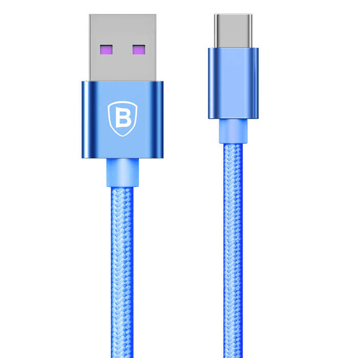 Baseus 1m - 5A Speed Q.C 3 USB Type-A 2.0 to Type-C Huawei Cable - Blue