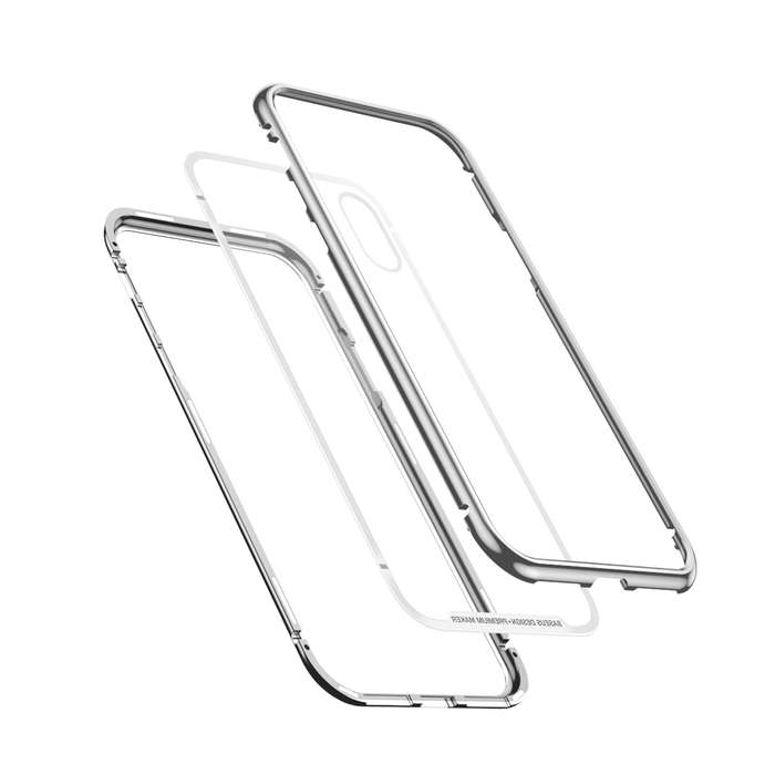 Baseus Magnetite Magnetic Hardware Case for iPhone XS Max & XS, XR - Silver - iPhone XS Max