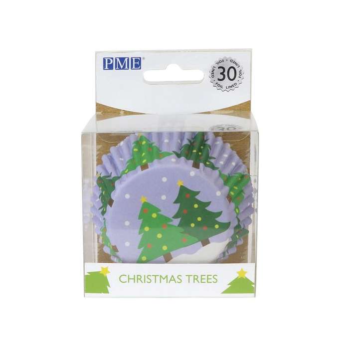 PME Cupcake Cases Standard Paper Baking Cases - Pack of 30 - Christmas Tree