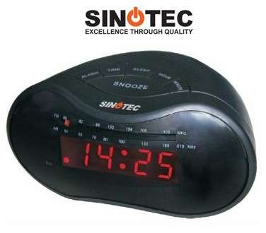 Sinotec 0.6" LED Alarm Clock AM/FM Radio (CR-233)