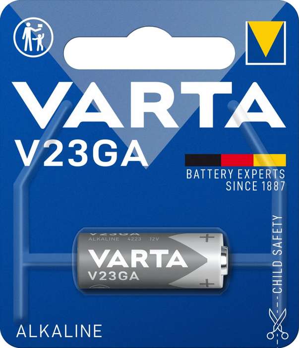 NA330 - VARTA - V23GA  12V Alkaline Battery Consumption. .1 Pack -