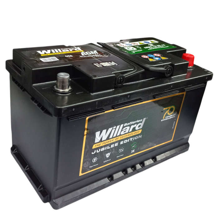 BB034 Willard 668 - AGM Battery. 12 Volt 80Ah with OLD Battery. Plus R290 without OLD battery.