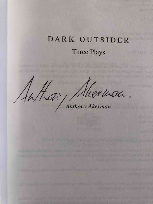 Dark Outsider: Three Plays (SIGNED and DEDICATED)