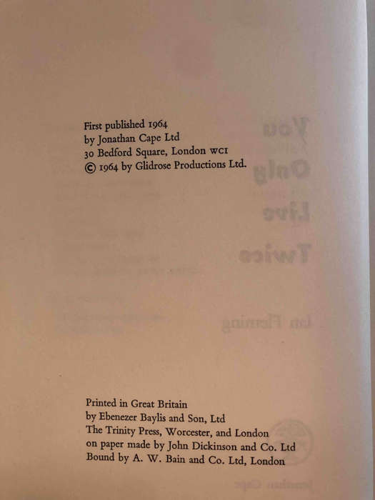 You Only Live Twice (1st Edition)