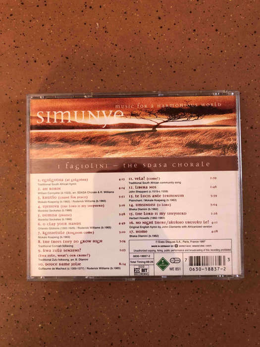 Simunye: Music for a Harmonious World (CD)