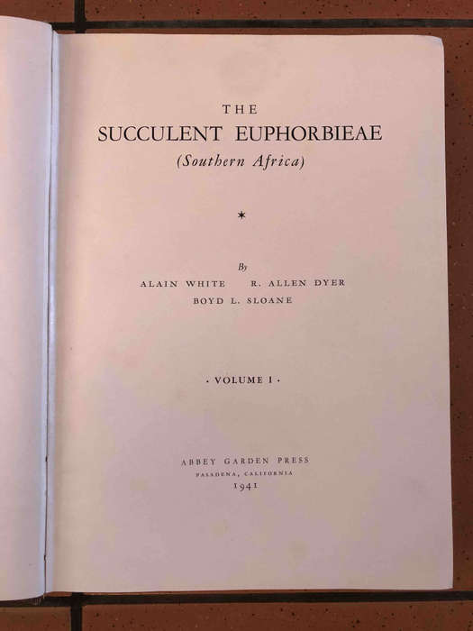 The Succulent Euphorbieae (Southern Africa): Volume 1