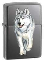 Zippo Lighter: Black Ice, Wolf