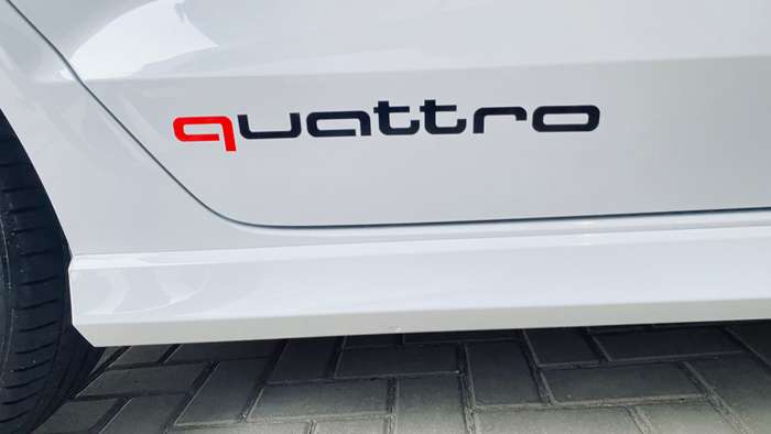 Audi Quattro 2-Piece Sticker Kit (Red And White)