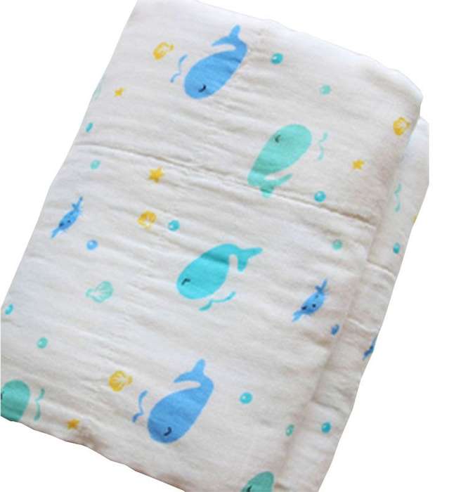 Baby Muslin Blanket- Whales
