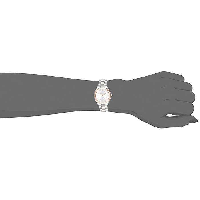Michael Kors Women's Mini Slim Runway Analogue Quartz Watch - Silver/Rose Gold