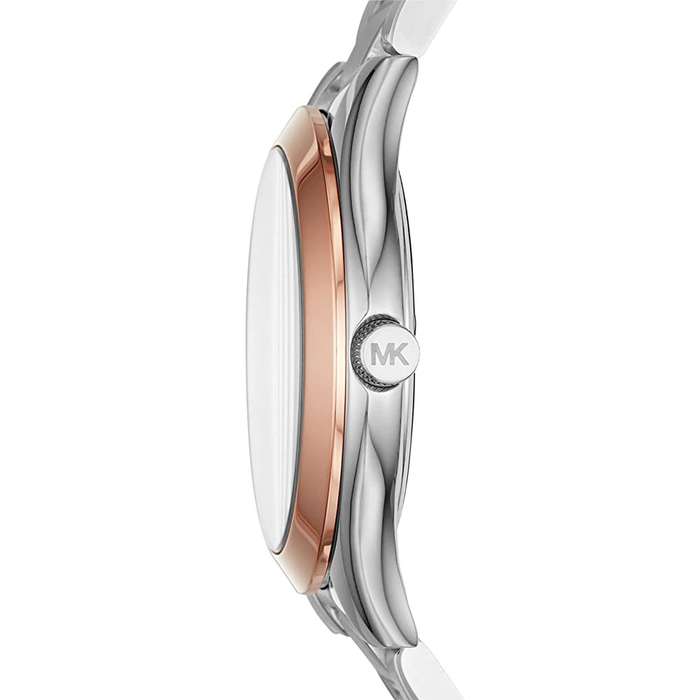Michael Kors Women's Mini Slim Runway Analogue Quartz Watch - Silver/Rose Gold