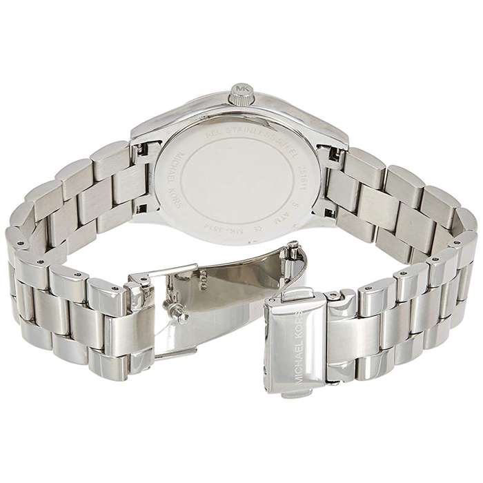 Michael Kors Women's Mini Slim Runway Analogue Quartz Watch - Silver/Rose Gold