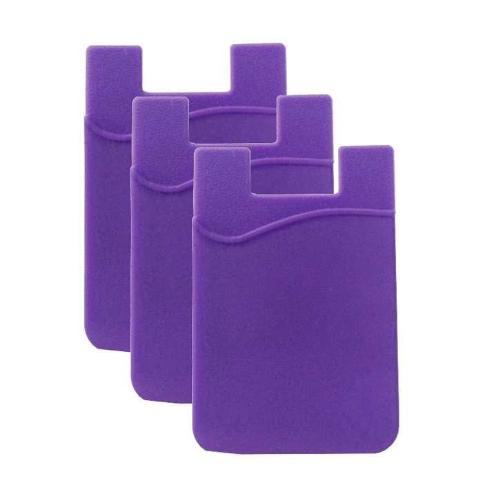 Credit Card Ultra-slim Self Adhesive Holder for Cellphones - 3 Pack Light Blue