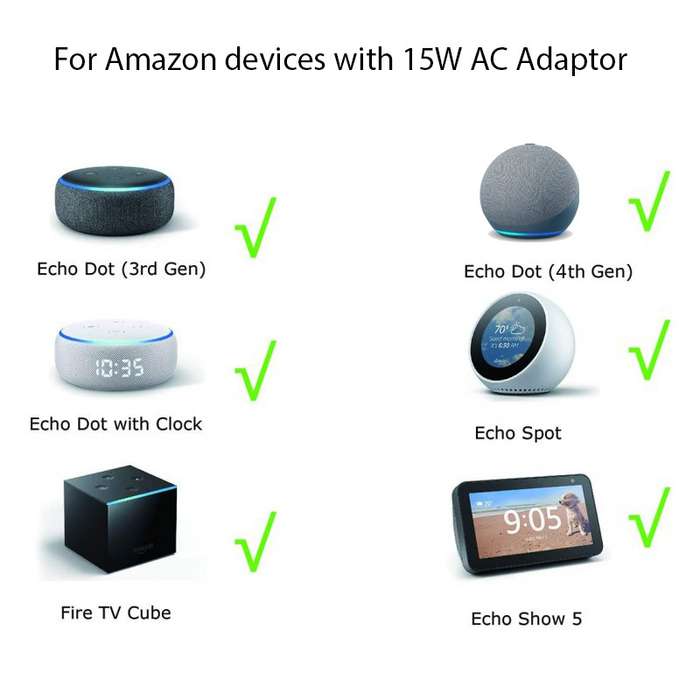 DC Extension Cable for Echo Dot (3rd gen and 4th gen) and Echo Spot (3.5mm outside tip) 10m