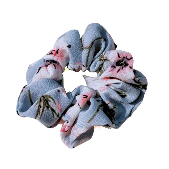 Hair Scrunchies Baby Pink Floral.