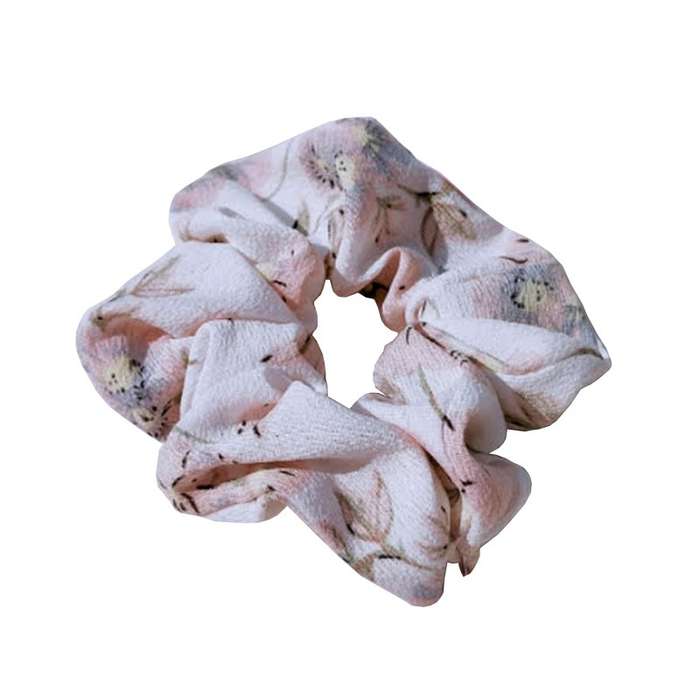 Hair Scrunchies Baby Pink Floral.