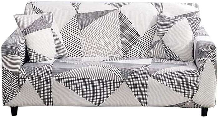 Stretch Fabric Couch Covers Retro 4x Seater (235-300cm)-Extra Large