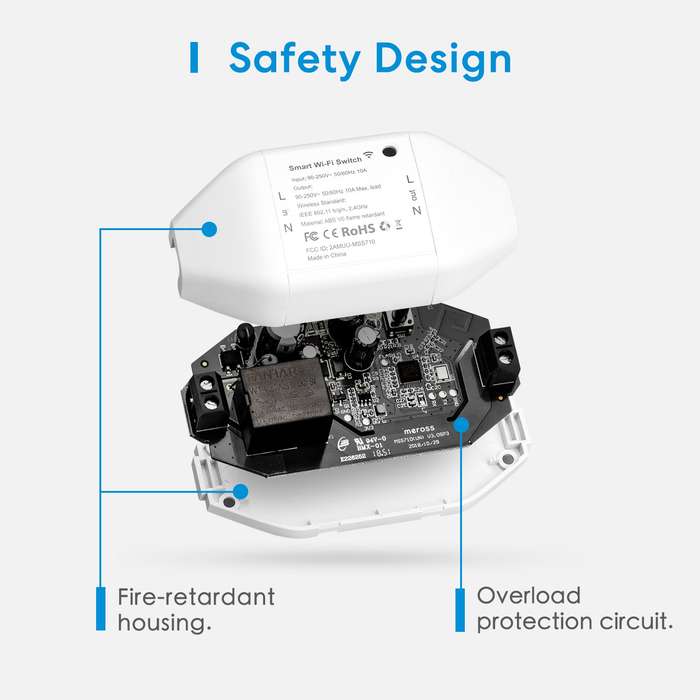Meross Smart Wi-Fi AC Switch - Homekit/Alexa/Google compatible