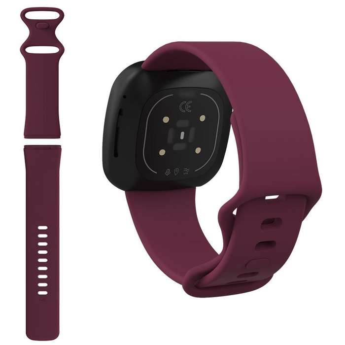 Fitbit Versa 3 Silicone Watch Strap (102MM) Maroon.