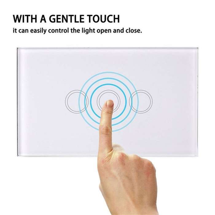 Smart Light Switch - RF Touch Remote Control - (NO NEUTRAL REQUIRED) 3 Gang