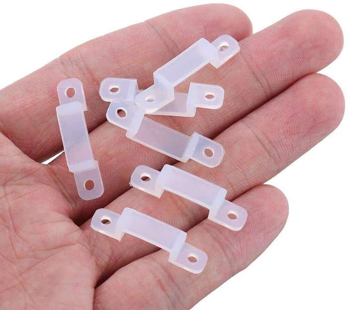 3528LED Strip Light Clips for 10mm Wide IP67/68 Waterproof Strip Lights - (pack amount) (round type)