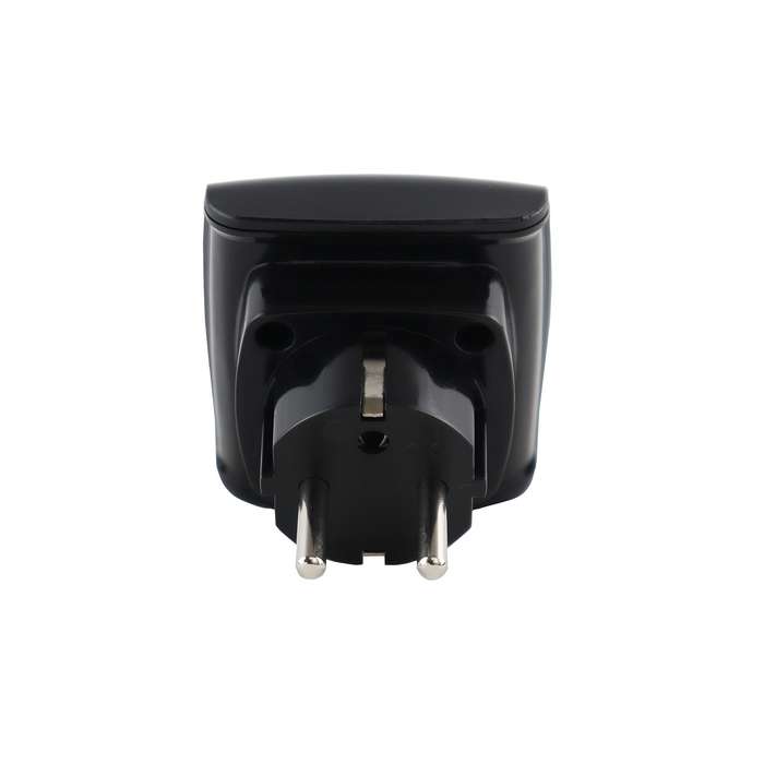 Schucko Plug to 1x 3 Pin South African Socket - Black (EU to SA)