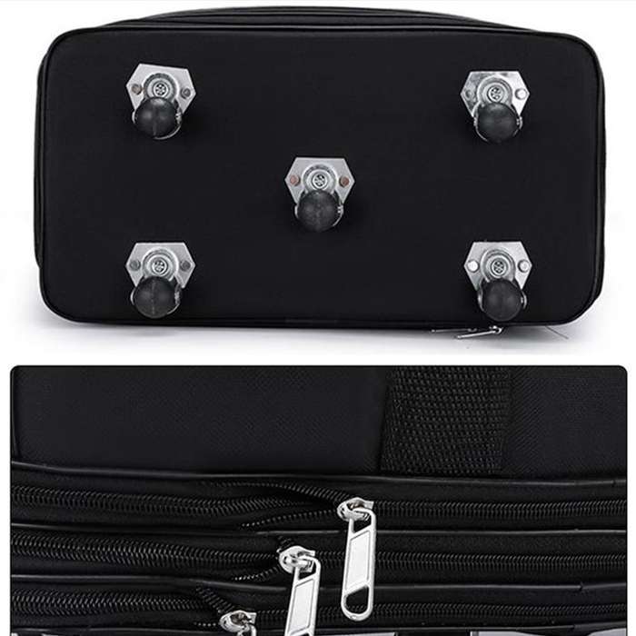 Expandable Travel Oxford Duffel Bag with Wheels - Small / Medium / Large / Black L