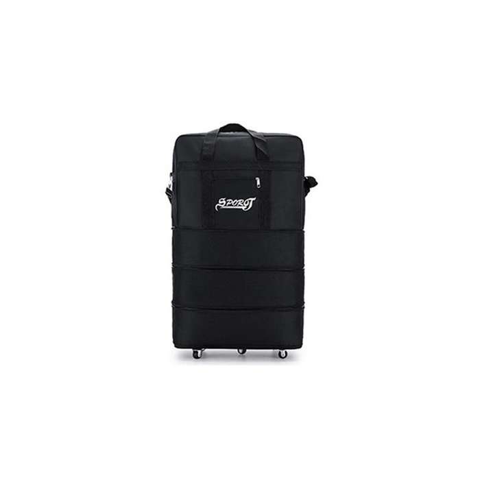 Expandable Travel Oxford Duffel Bag with Wheels - Small / Medium / Large / Black L