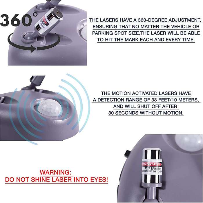 Motion-Activated Dual-Laser 360° Garage Parking Assistant  Precision Guidance- No Bumps