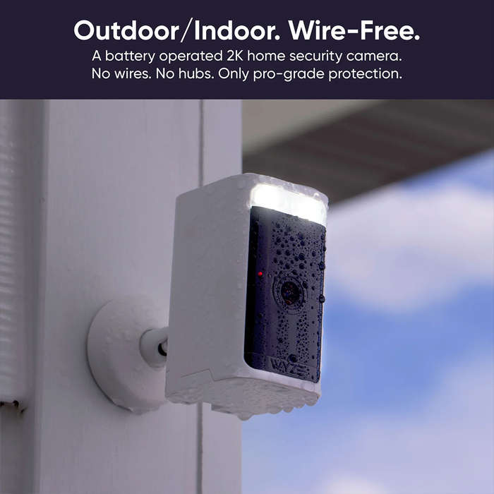 Wyze Battery Cam Pro - 2K HDR Video Resolution Wire-Free / No Hub Required (1 Pack) White