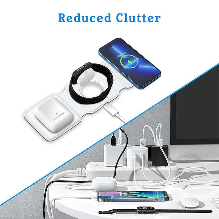 3 in 1 Magnetic Wireless Charger - for Apple iPhone / Apple Watch / AirPods White