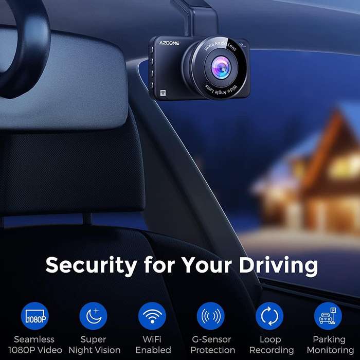 AZDOME M17 Wi-Fi Dash Cam - Smart Dash Camera with Driving Assistant ADAS / FHD 1080P Recorder / ...