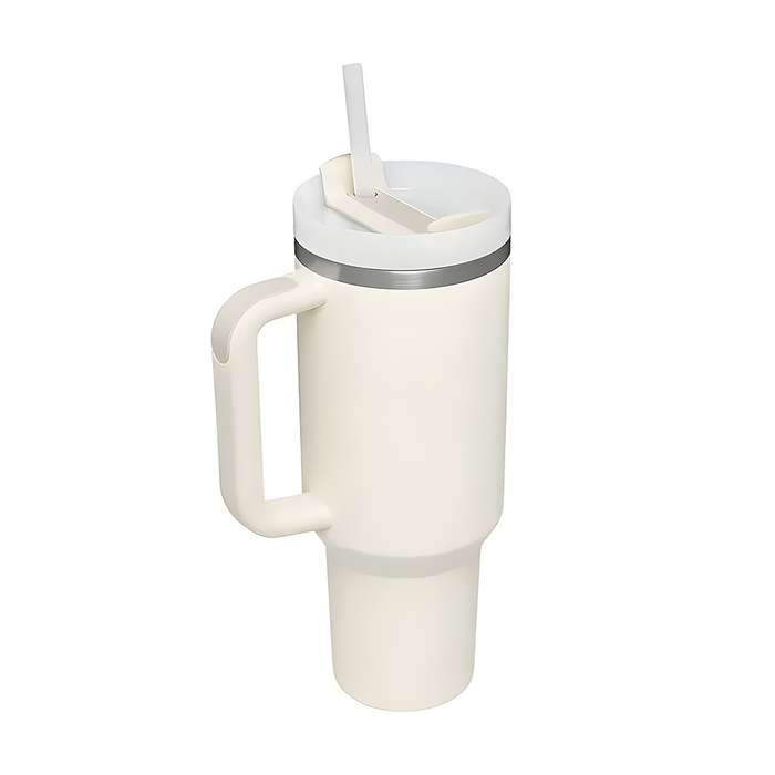Stainless Steel Tumbler - for Coffee- Smoothies & More / 1200ml (Vacuum Insulated- Lid & Straw) L...