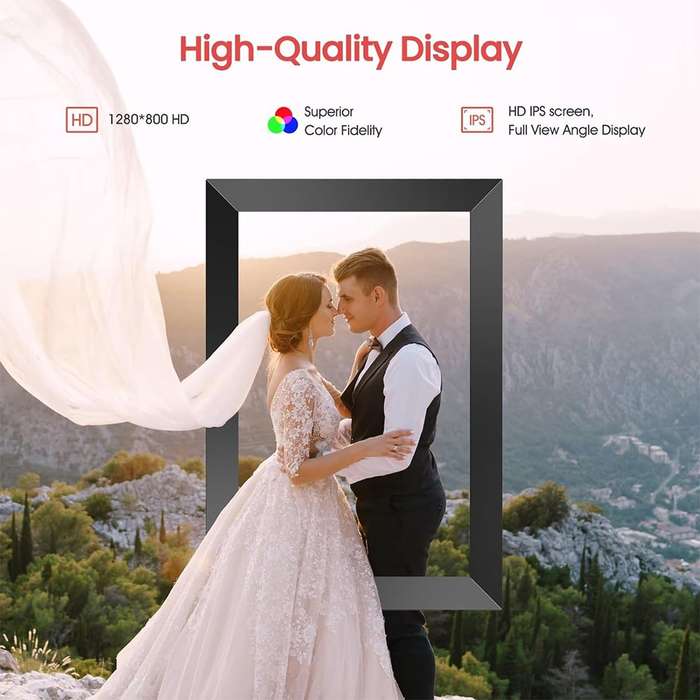 Frameo Wi-Fi Digital Photo Frame - for Photos & Videos / 10.1 Display / 16GB Internal Storage