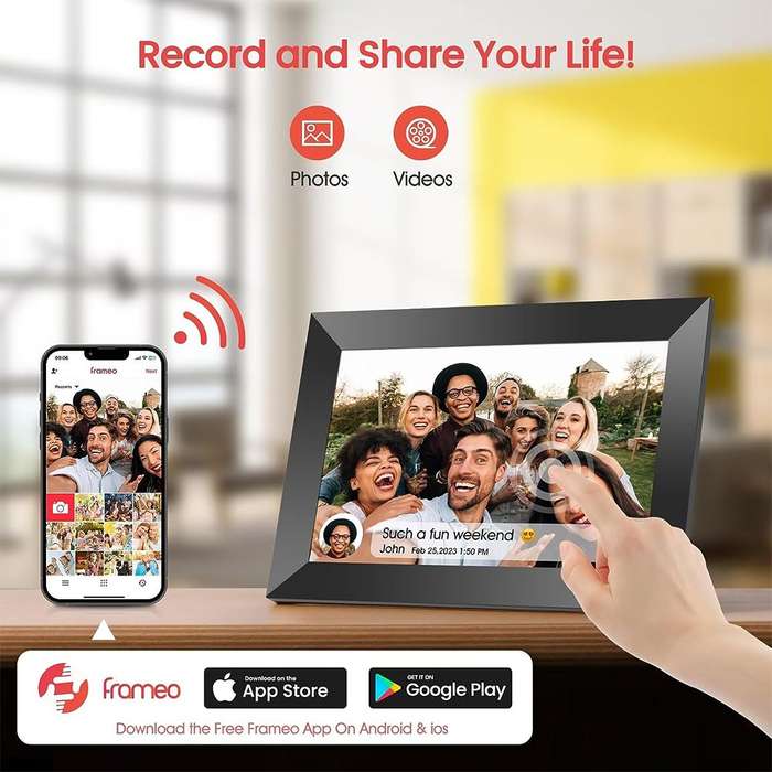 Frameo Wi-Fi Digital Photo Frame - for Photos & Videos / 10.1 Display / 16GB Internal Storage