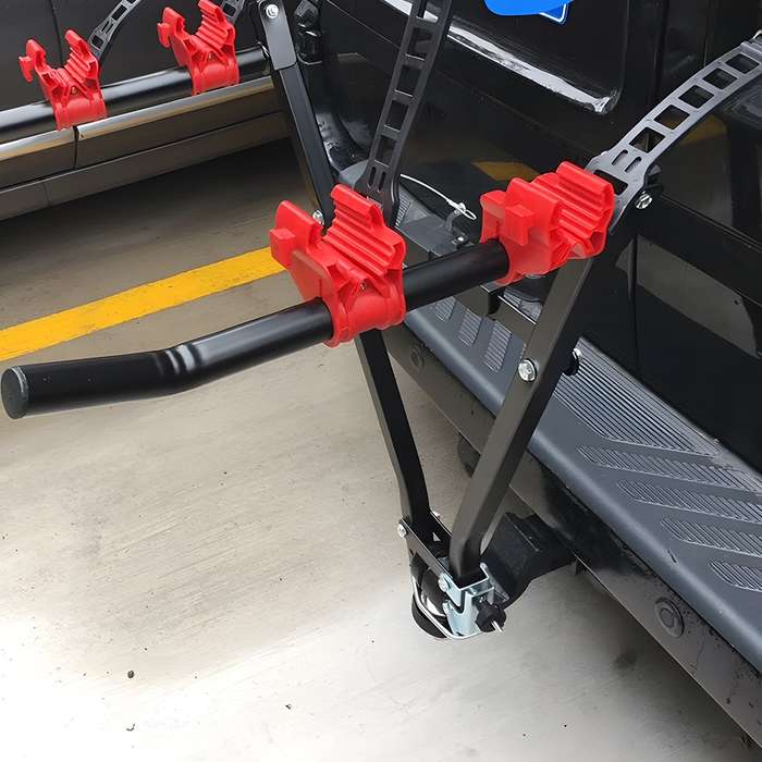 Foldable Towbar Bike Rack - Fits Up to 3 Bikes / Black