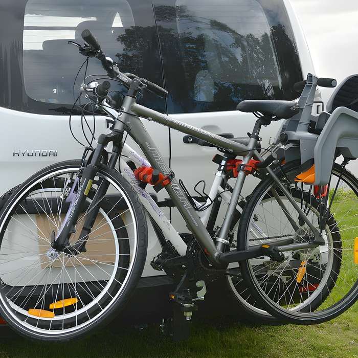 Foldable Towbar Bike Rack - Fits Up to 3 Bikes / Black