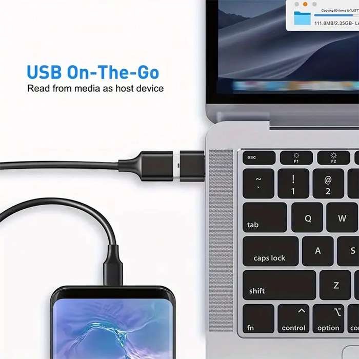 USB-A Female to USB-C Male Adapter - Power & Charge Compatible