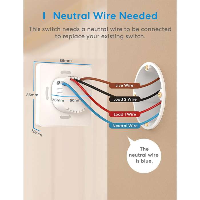 Meross Smart Light Switch (MSS550HK-EU) - Control Your Lights from Anywhere / 2-Way / 2.4G Wi-Fi ...
