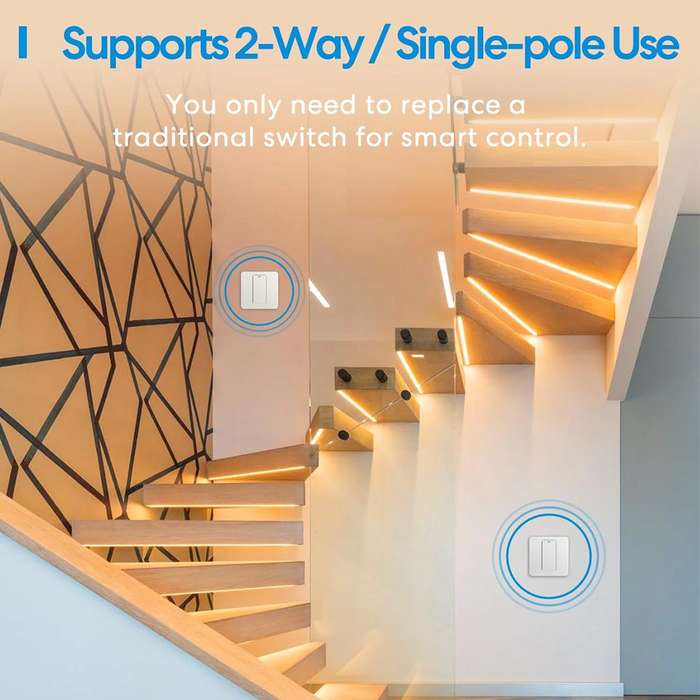 Meross Smart Light Switch (MSS550HK-EU) - Control Your Lights from Anywhere / 2-Way / 2.4G Wi-Fi ...