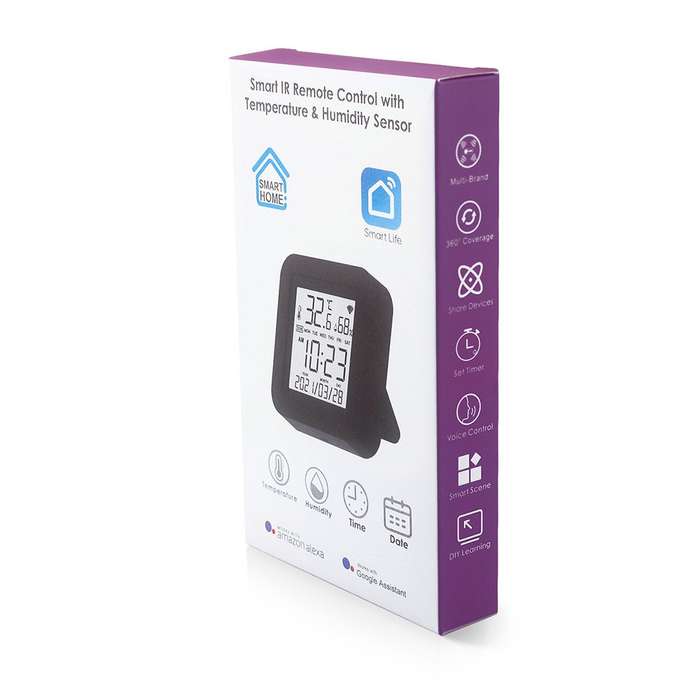 Tuya Smart Wi-Fi IR Remote (Temperature & Humidity) - Control & Monitor from Anywhere / Black wit...