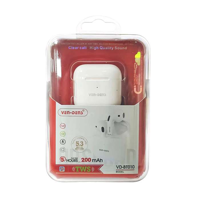 VEN-DENS Wireless Bluetooth Earbuds - White
