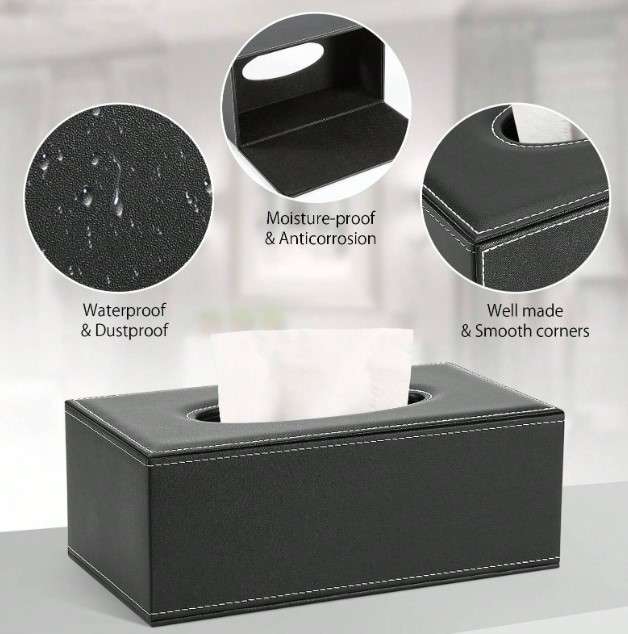 PU Leather Tissue Box Holder