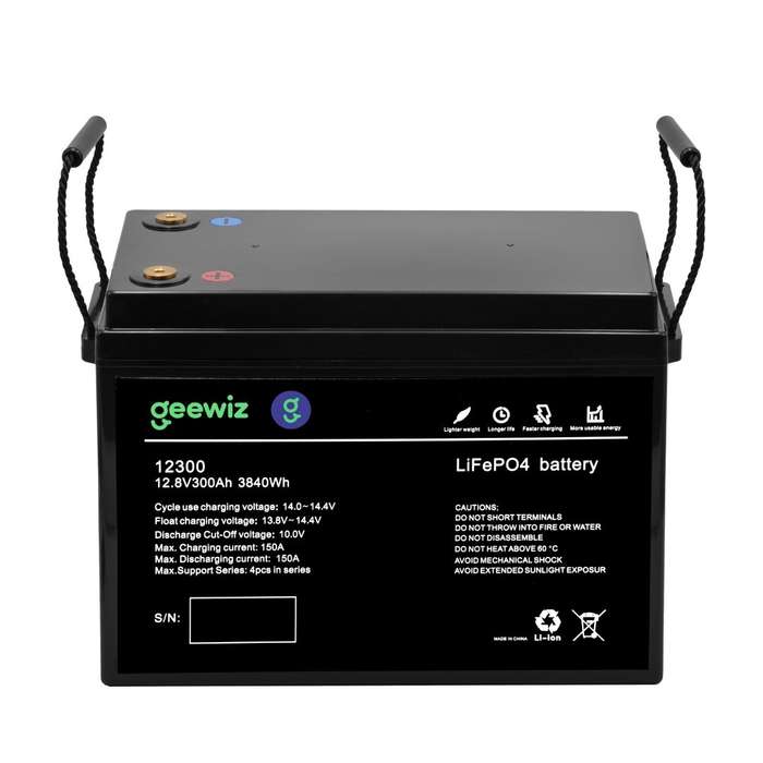GeeWiz 12V 300Ah Lithium Ion LiFePO4 3.6KWh 4000 Cycle Battery (FIRST LIFE CELLS) - 2 Year Unlimi...